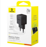 شارژر دیواری فست شارژ type-c , usb Baseus Palm EU